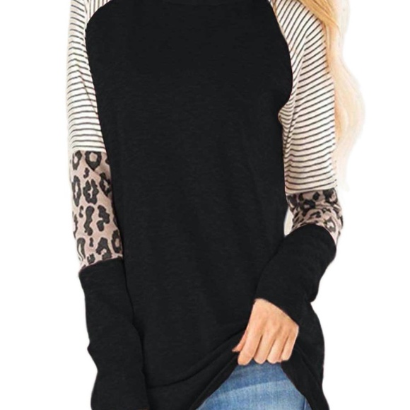Long Sleeve stripe and animal print top - Picture 5 of 5